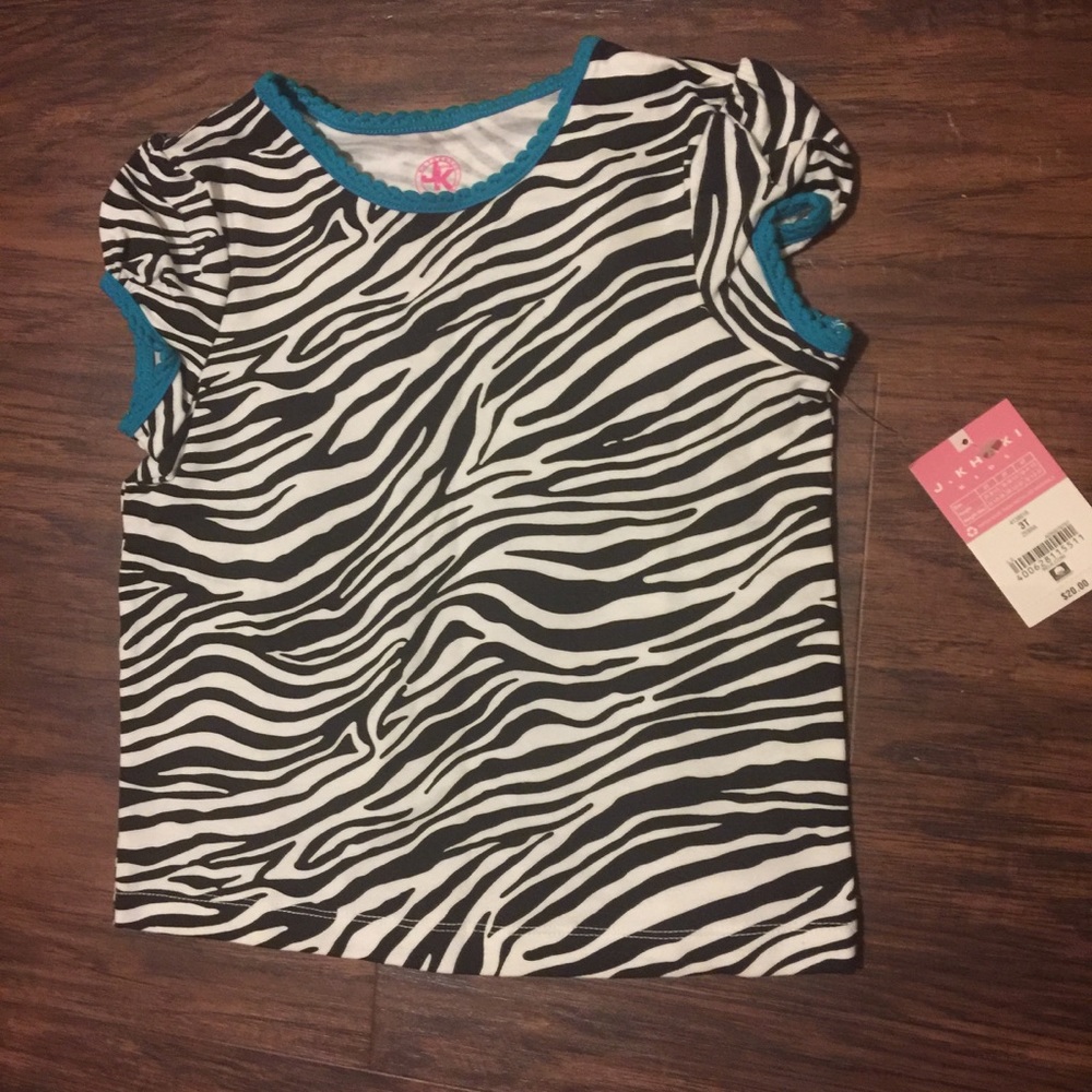 5 for $20  J. Khaki girls zebra stripe printed top